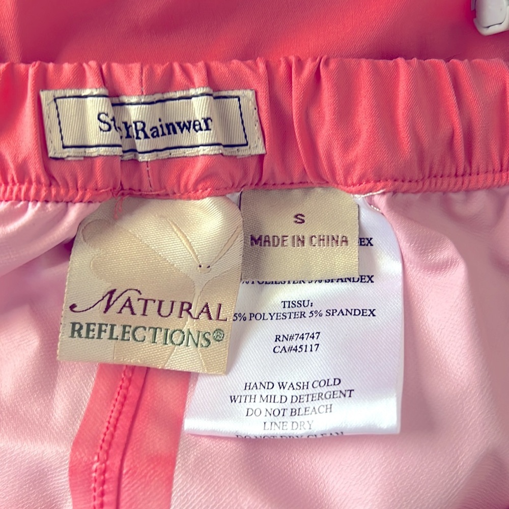 Natural Reflections Stretch Rainwear Coral Pants Size S - Picture 4 of 4
